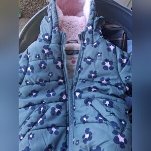 Floral Puffer Jacket with Hood